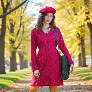 Wildflower Cotton Mini Dress Long Sleeve Bohemian Winter